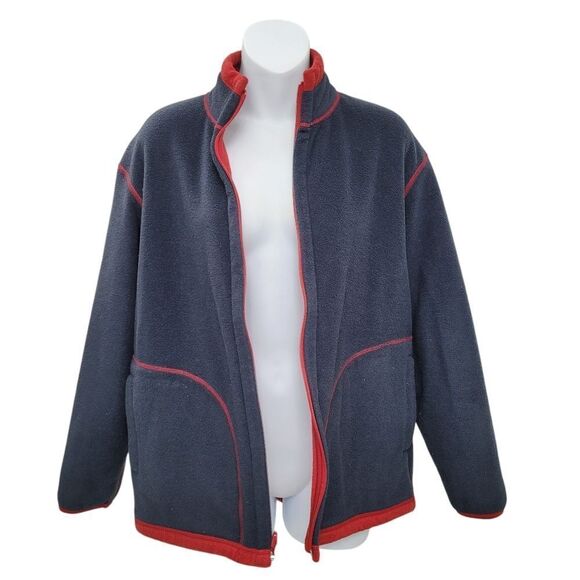 2/$20 Red & Navy Blue Double Sided Fleece Jacket Size: Large - Picture 3 of 10